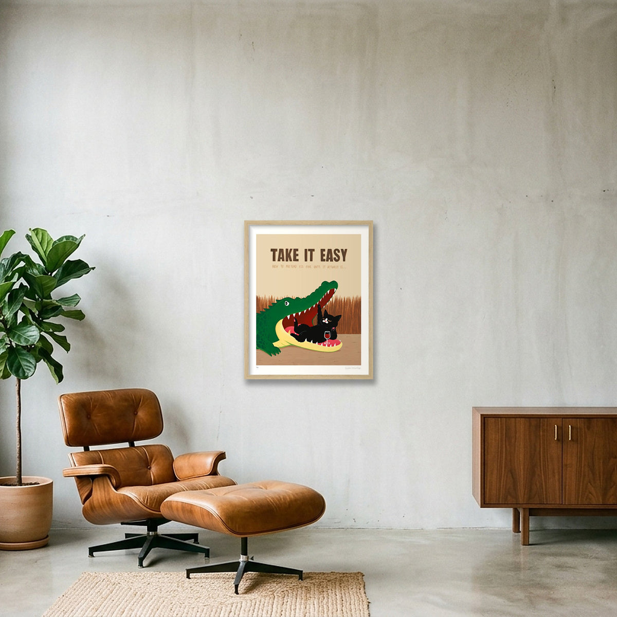 How To Pretend It's Fine Until It Actually Is — 40×50cm, 16×20" Oak Frame
