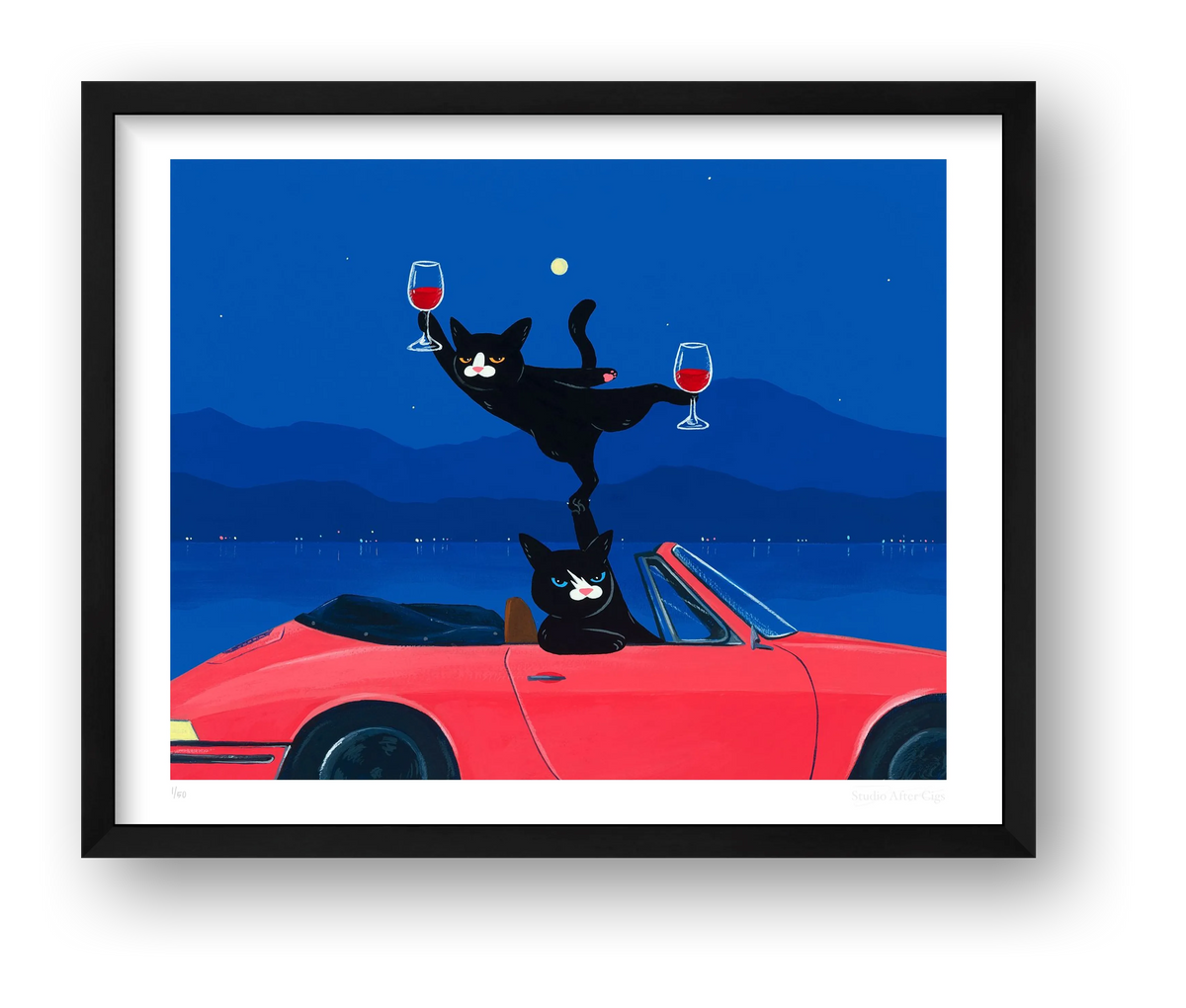 Chasing Dreams by Day, Counting Stars by Night — framed (Black)